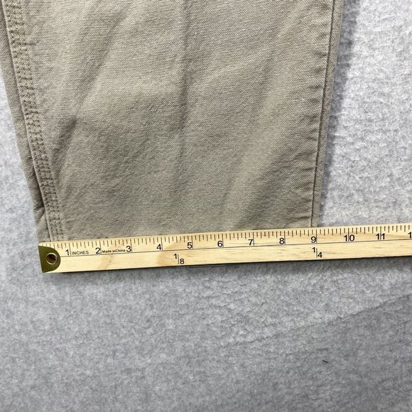 Rustler Jeans Mens 34x31 Beige Workwear Carpenter Hammer Loop Distressed Denim - Picture 9 of 12